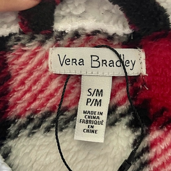 Vera Bradley NWOT Cozy Fleece/sherpa hooded Bathroom w/pockets Plaid - Picture 11 of 11